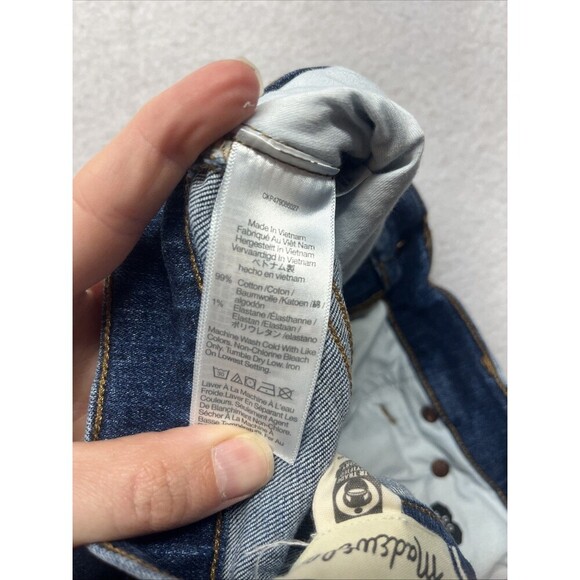 Madewell Size 24 Jeans Mid Rise Perfect Vintage Denim Pockets Straight Leg - Picture 4 of 6